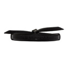 Saint Laurent Black Leather Tied Logo Bracelet
