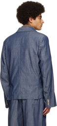 Sebastien Ami. Blue Cotton Blazer