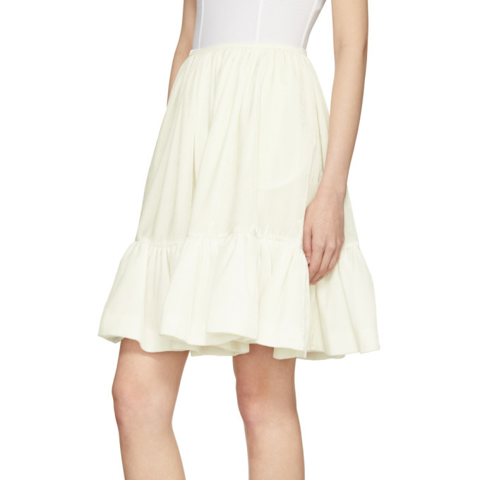 Cecilie Bahnsen SSENSE Exclusive White Velvet Nina Skirt