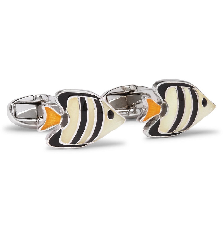 Photo: PAUL SMITH - Silver-Tone and Enamel Cufflinks - Silver