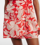 Poupette St Barth Manon floral halterneck cotton minidress