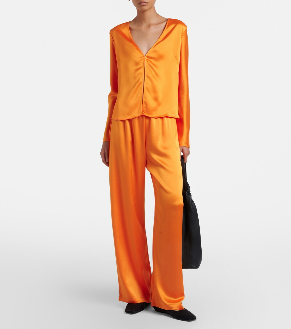 Leset Barb satin wide-leg pants
