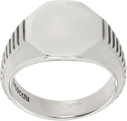 Emanuele Bicocchi Silver Ribbed Signet Ring