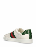 GUCCI - 30mm Ace Web Detail Leather Sneakers