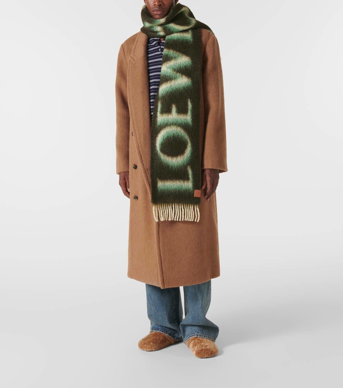 Loewe Logo wool and mohair-blend scarf Loewe