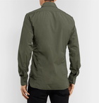 TOM FORD - Slim-Fit Button-Down Collar Washed-Cotton Shirt - Green