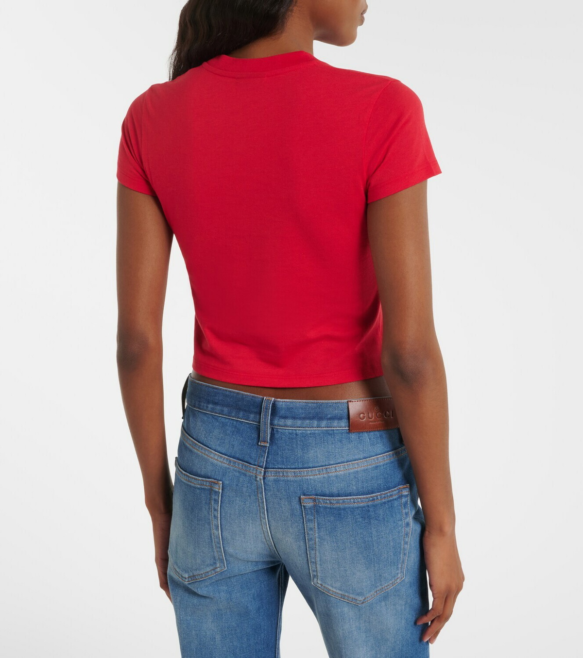 Gucci Logo cropped cotton-blend jersey T-shirt