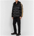 Gucci - Logo-Jacquard Webbing-Trimmed Quilted Shell Hooded Down Jacket - Black