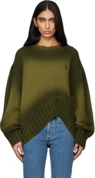 The Attico Green Sprayed Wool Cashmere Sweater