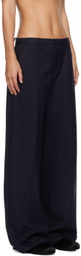 Sandy Liang Navy Glass Trousers