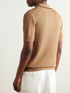 Richard James - Ribbed Cotton and Silk-Blend Polo Shirt - Brown