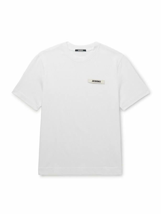 Photo: Jacquemus - Logo-Embroidered Cotton-Jersey T-Shirt - White