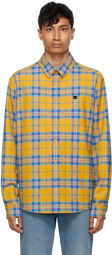 We11done Yellow Check Logo Print Shirt