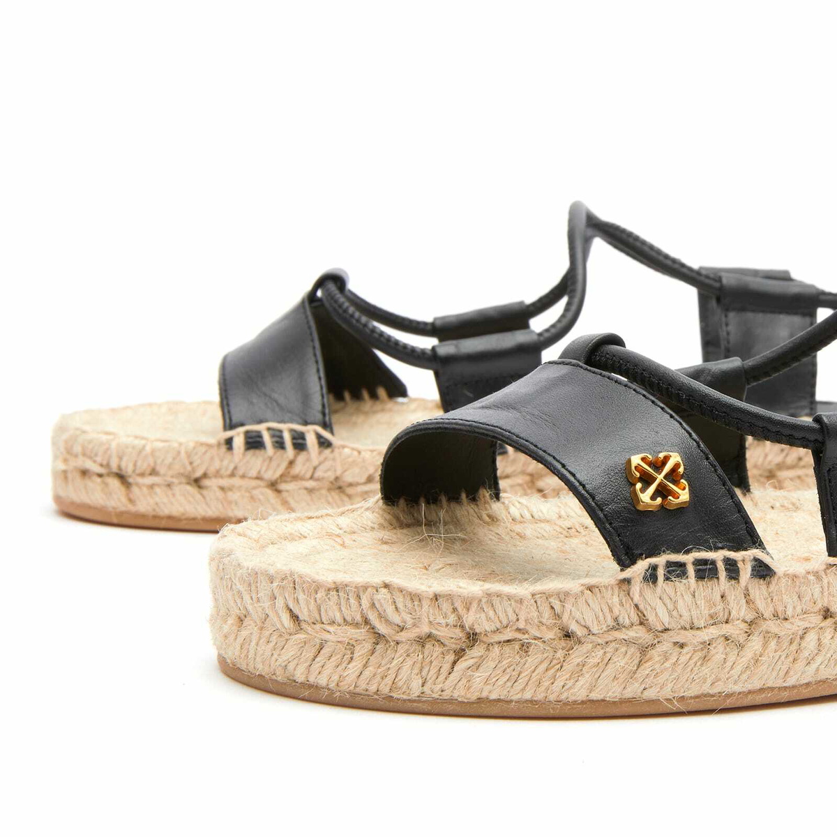 Off-White Women's Lace Up Espadrilles in Black