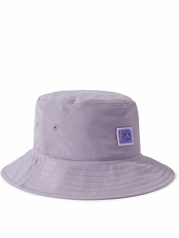Photo: Acne Studios - Logo-Appliquéd Shell Bucket Hat - Purple