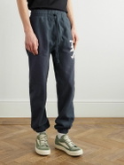 SAINT MXXXXXX - Tapered Logo-Print Cotton-Blend Jersey Sweatpants - Blue