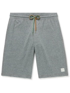 Paul Smith - Herringbone Organic Cotton-Jersey Drawstring Shorts - Gray