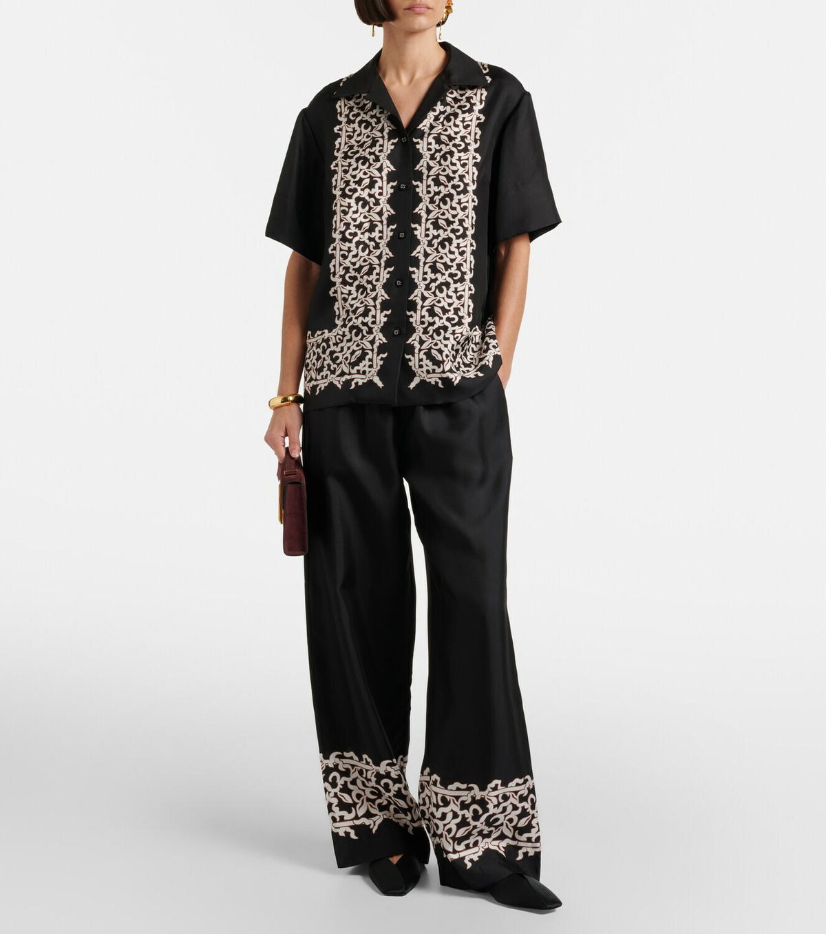 Rebecca Vallance Sundia silk wide-leg pants