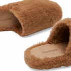 Max Mara Women's Shearling Teddy Slipper in Camel