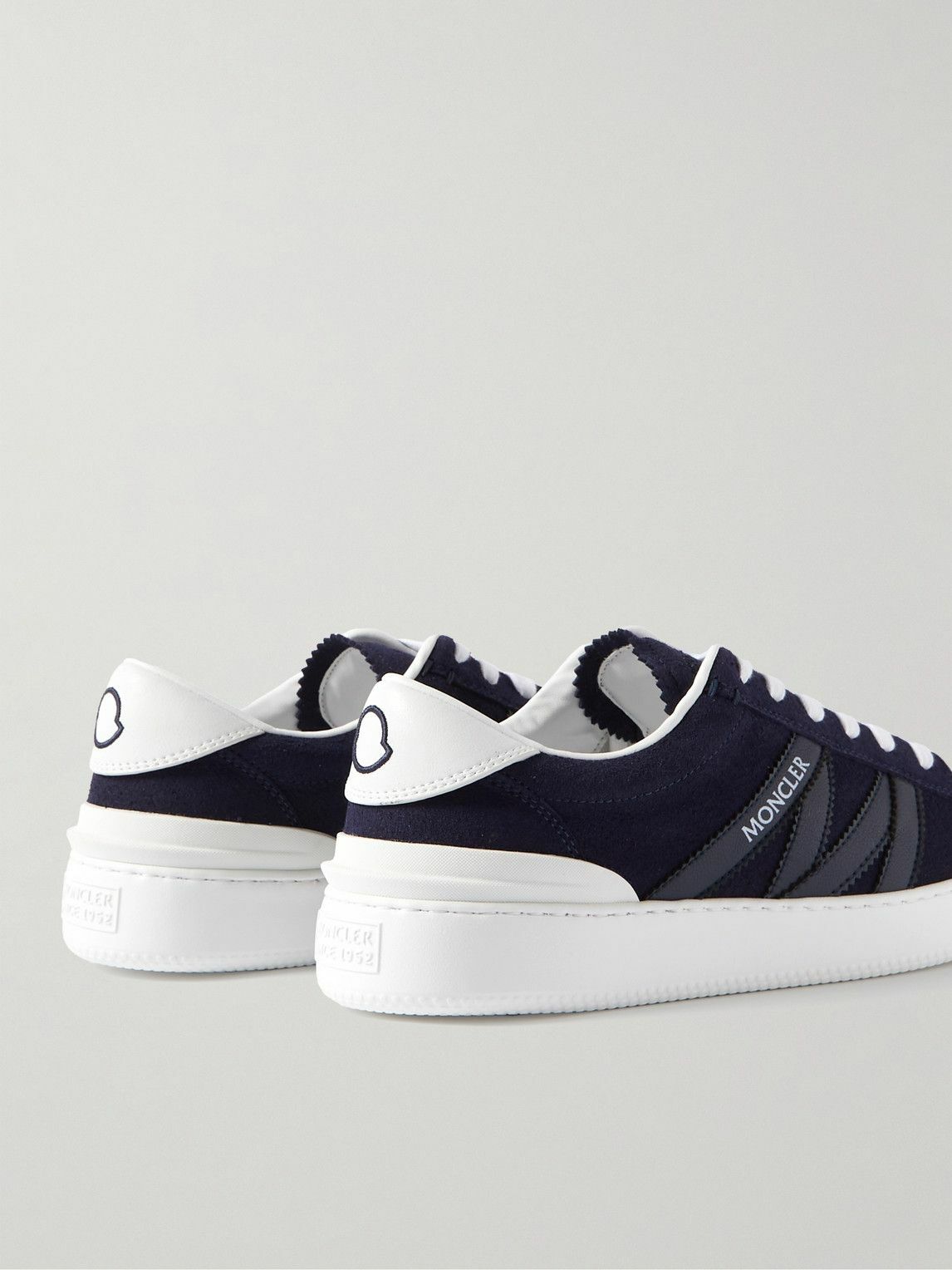 Moncler - Monaco M Leather-Trimmed Suede Sneakers - Blue Moncler