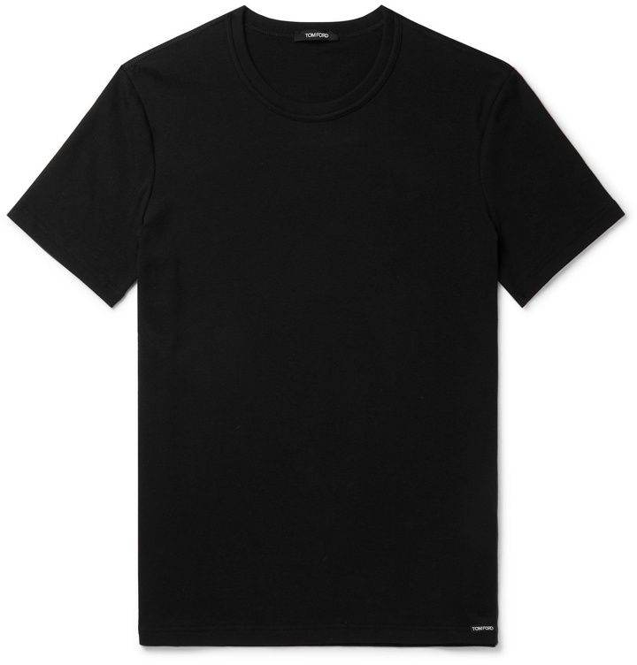 Photo: TOM FORD - Slim-Fit Stretch-Cotton Jersey T-Shirt - Black