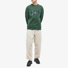 END. x Beams Plus 'Ivy League' Patch Logo Crew Sweat in Dark Green