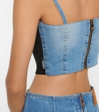 Versace - Medusa denim corset top