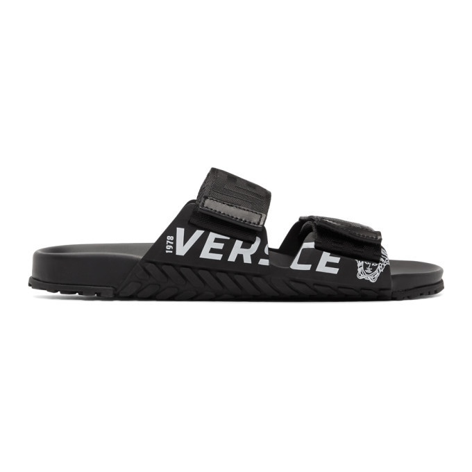 Photo: Versace Black Greek Key Sandals