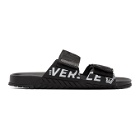Versace Black Greek Key Sandals