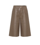 Goldsign High-rise leather Bermuda shorts