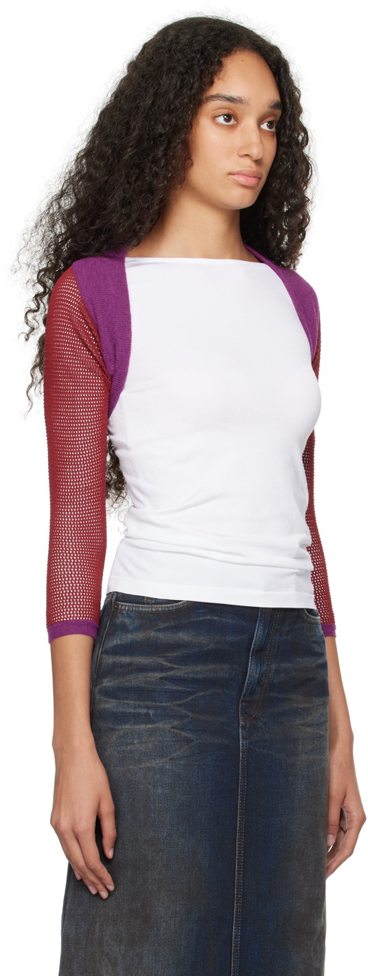 Eckhaus Latta Red & Purple Twyla Cardigan