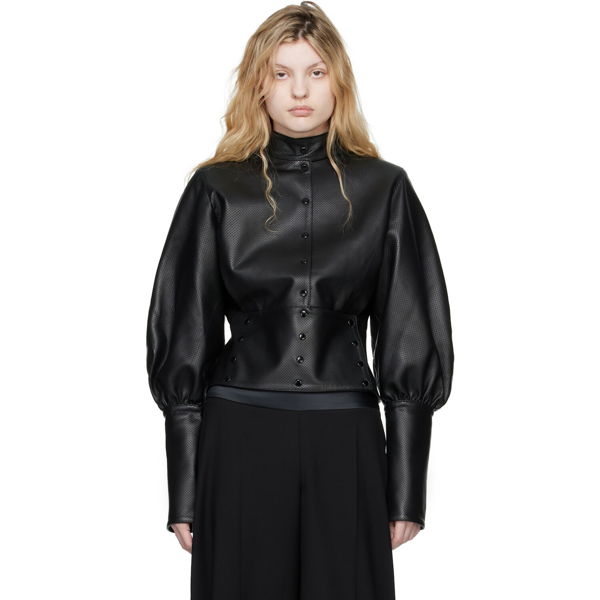 FIDAN NOVRUZOVA Black Elena Leather Jacket