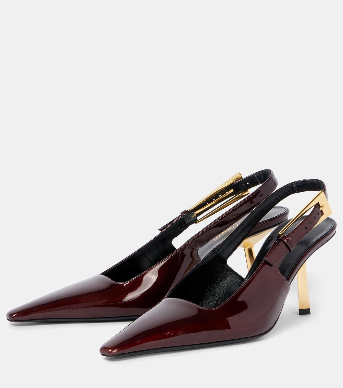 Saint Laurent Lee 75 patent leather slingback pumps