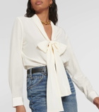 Nili Lotan Angelique silk tie-neck blouse