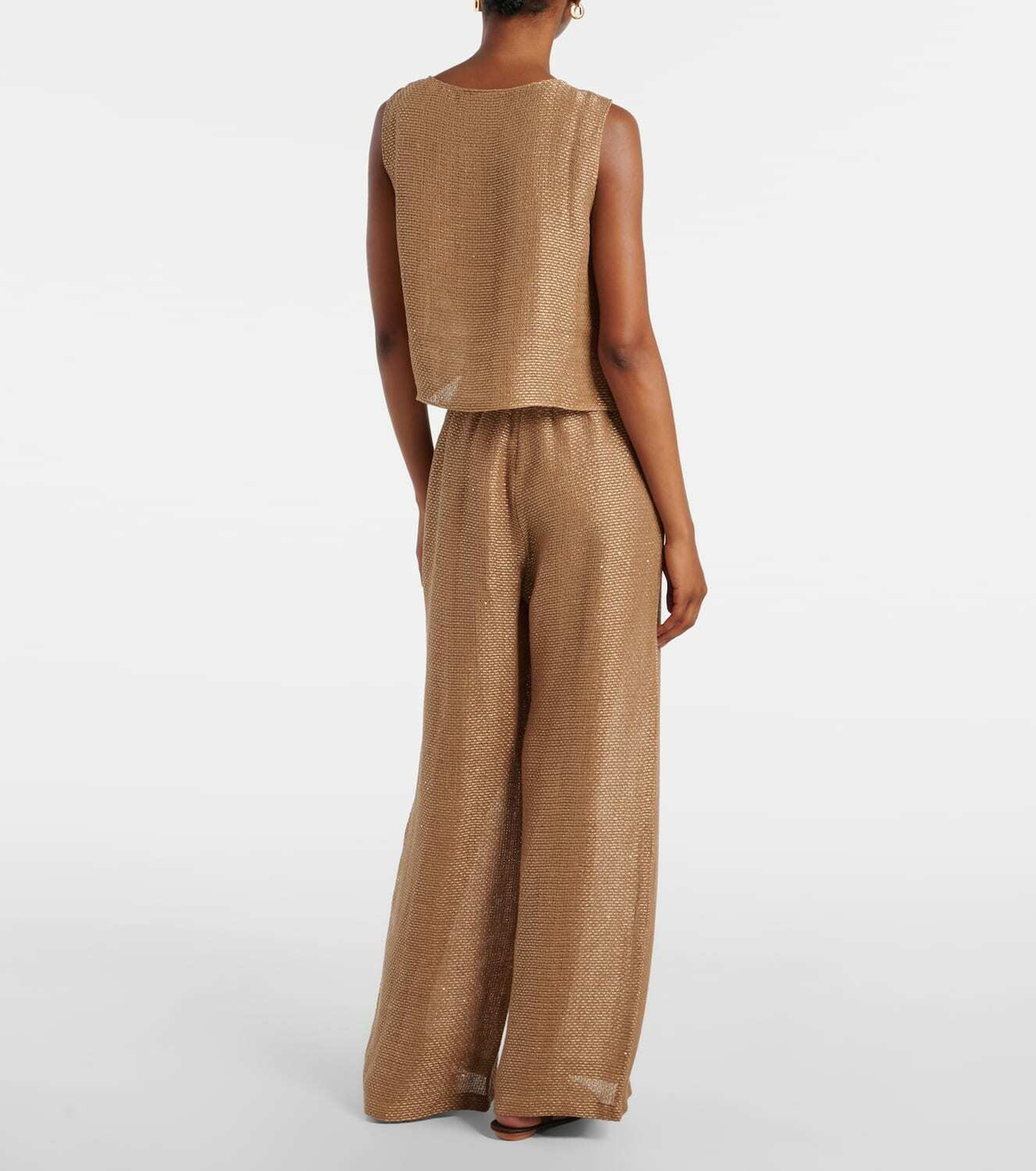 Leset Stella sequined cropped tank top
