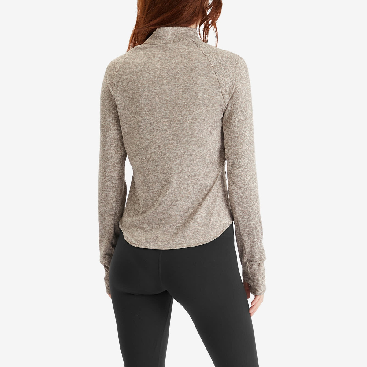 Nike Women's Swift Dri-fit UV Half-Zip T-Shirt in Mink Brown