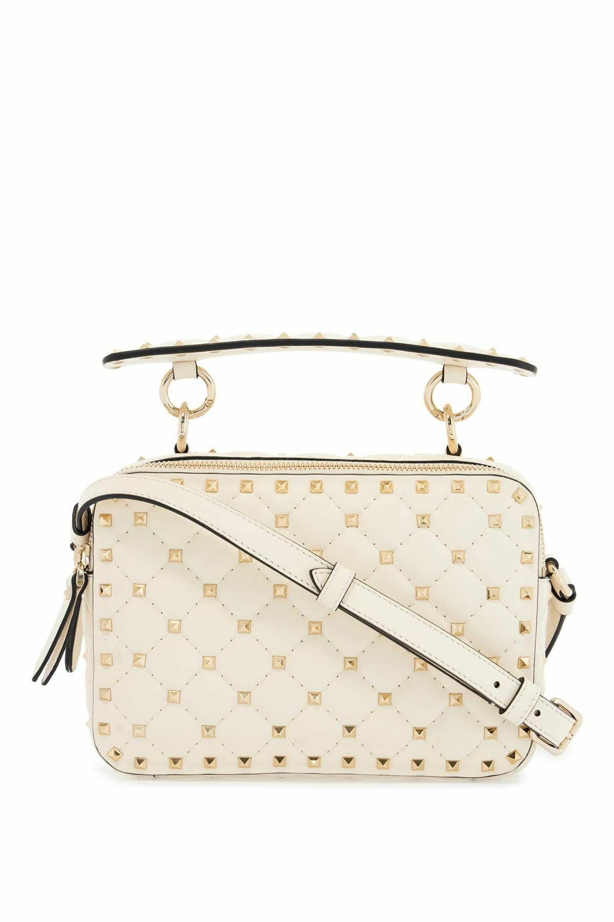 ショルダーバッグ・ポシェット Valentino Garavani Crossbody Bags Women Leather Beige/Ivory VALENTINO GARAVANI ivory quilted leather crossbody bag with