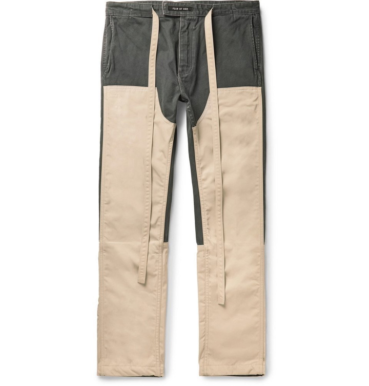 Photo: Fear of God - Panelled Cotton-Canvas and Nylon Drawstring Trousers - Gray