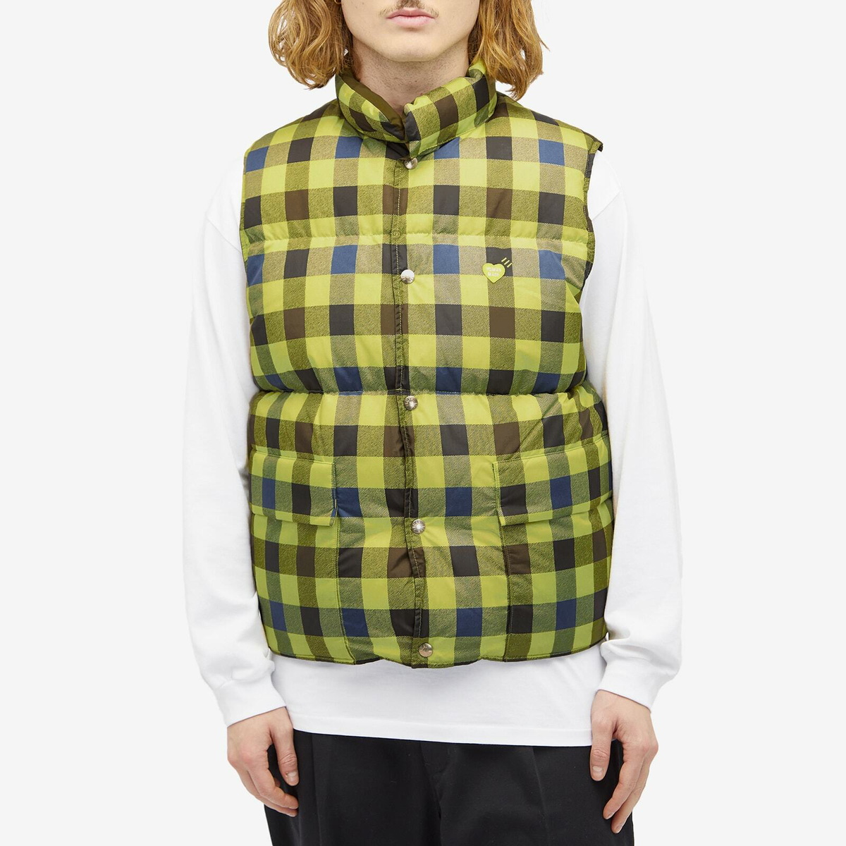 Human Made Men's Reversible Down Vest in Olive Drab Human Made