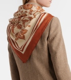 Loro Piana Floral cashmere and silk scarf