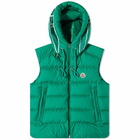 Moncler Men's Cardamine Logo Hooded Gilet in Green