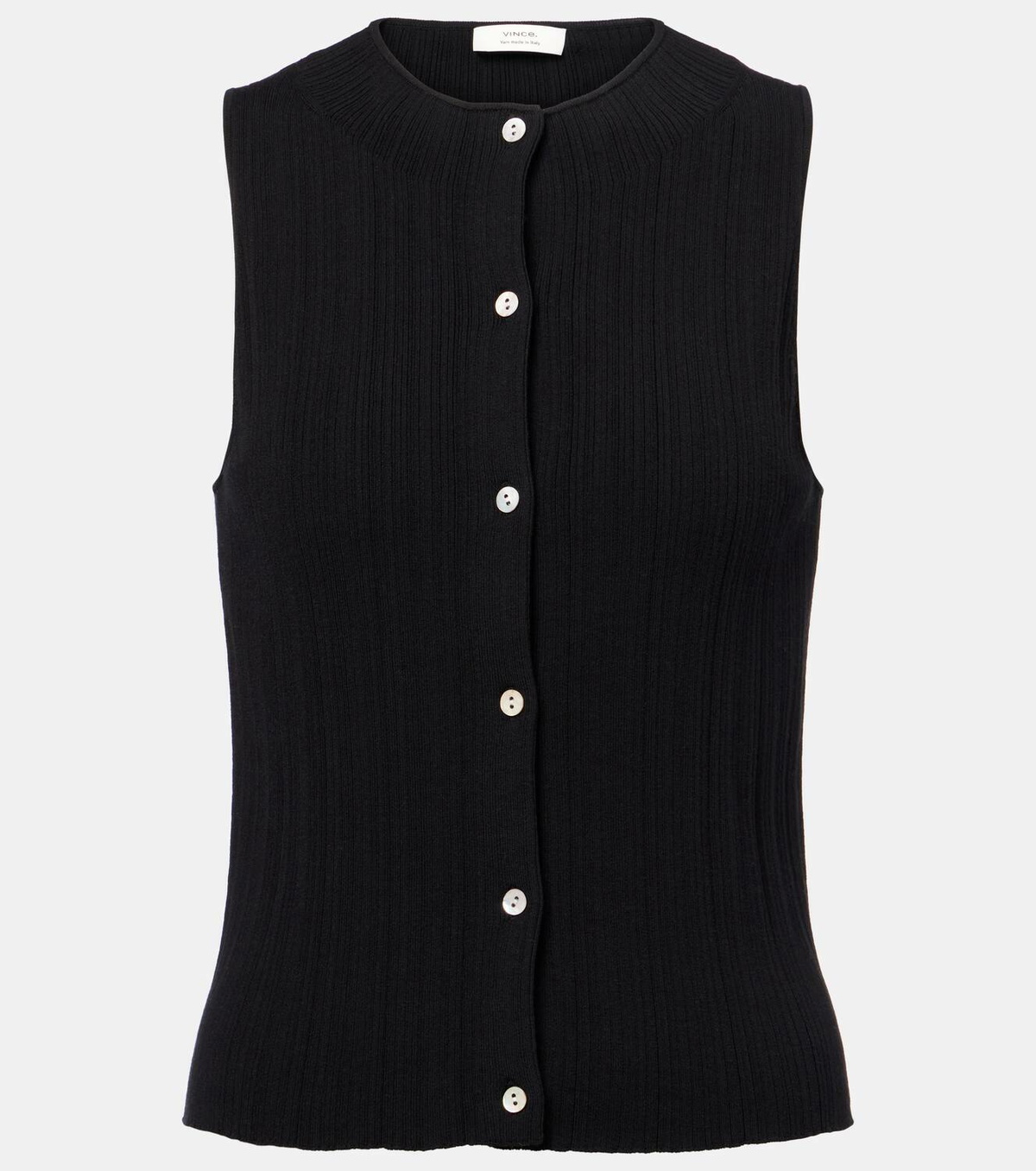 Vince Ribbed-knit cotton top