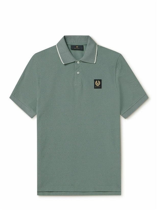 Photo: Belstaff - Logo-Appliquéd Cotton-Piqué Polo Shirt - Green