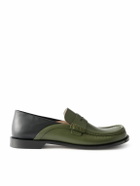 LOEWE - Campo Collapsible-Heel Leather Penny Loafers - Green