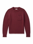 MILES LEON - Ribbed Merino Wool Sweater - Burgundy