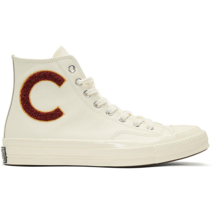 Photo: Converse White Chuck Taylor All Star 70 Wordmark Wool High-Top Sneakers 