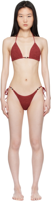 Photo: Bond-Eye Burgundy Ingrid Triangle & Vista Brief Bikini