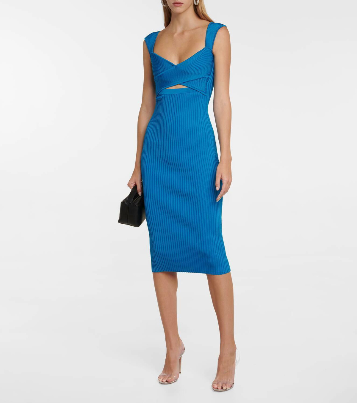 Self-Portrait Ribbed-knit midi dress Self-Portrait