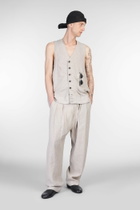 Ziggy Chen Vest In Beige Linen