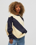 Closed Patchwork Oversize Crew Blue/Beige - Womens - Sweatshirts